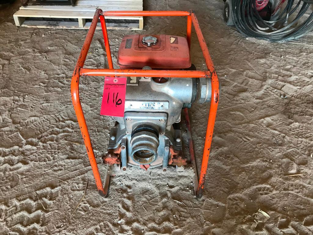 Multiquip 3in trash pump w/ Honda 8hp engine; s/n 30ITA-1042.
