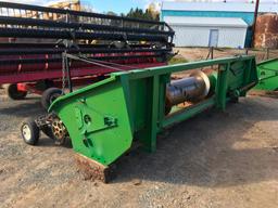 John Deere 14ft offset grain head w/ Sund pickups (Fits John Deere 7721 pull type combine); s/n