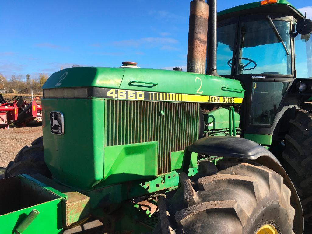 1984 John Deere 4650 tractor; CHA; MFD; powershift trans; 3-hyds; 20.8 x 38 axle duals; 18.4 x 26