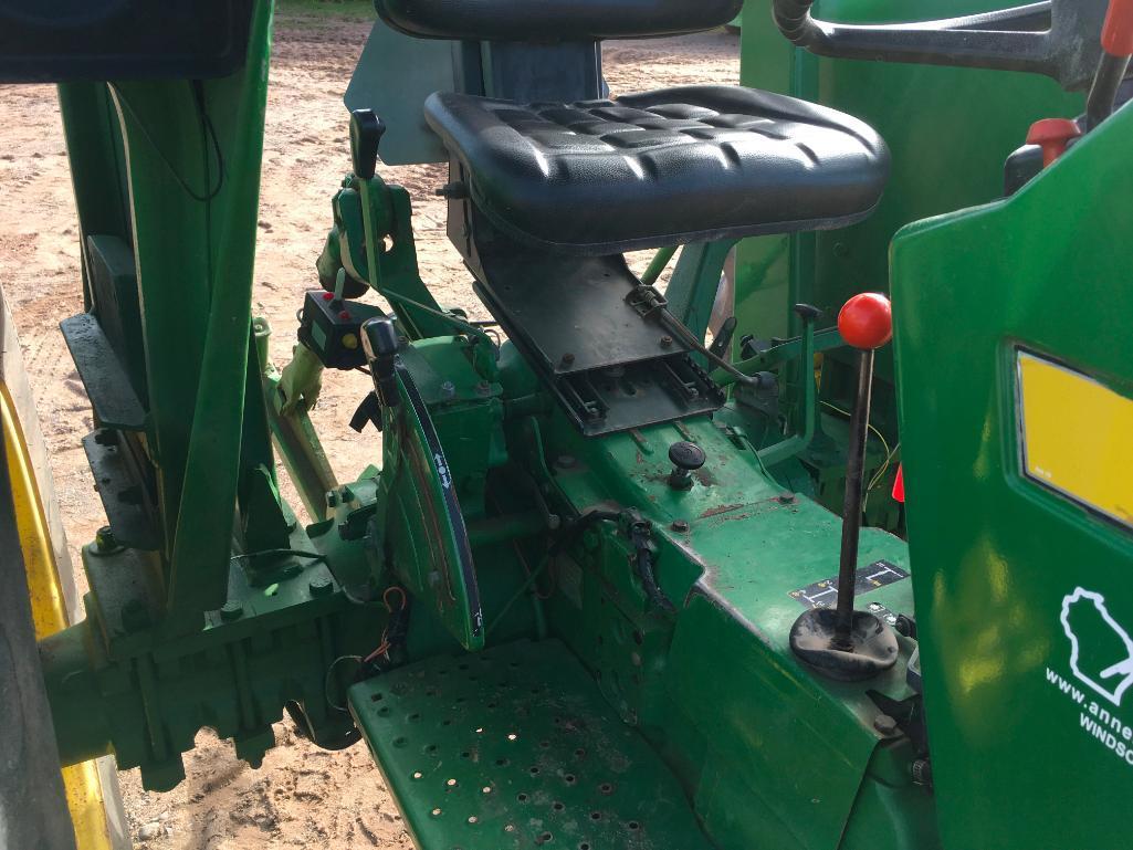 1986 John Deere 2550 tractor; open station w/ canopy; 8-speed trans; 16.9x 28 rear tires; 1-hyd w/