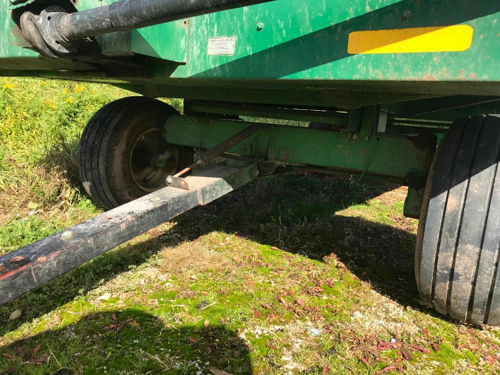 Badger BN950 16ft chopper box; Minnesota 12-ton tandem axle wagon w/ float tires & adjustable