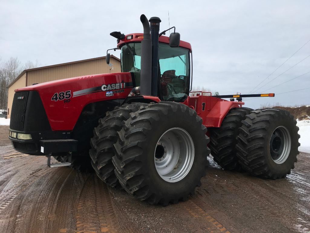 2008 Case IH Steiger 485HD tractor; CHA; 4x4; 800/70R38 axle duals; 16-speed powershift trans;