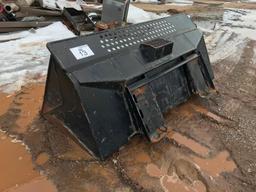 Skid loader mount produce bucket.