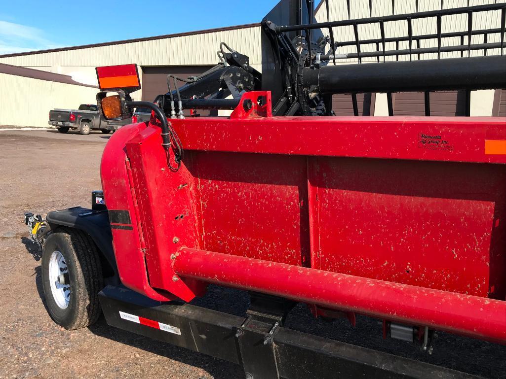 2011 Case IH 3020 35ft flex head; Crary air reel; full finger auger; s/n YBZL56978. (Head wagon