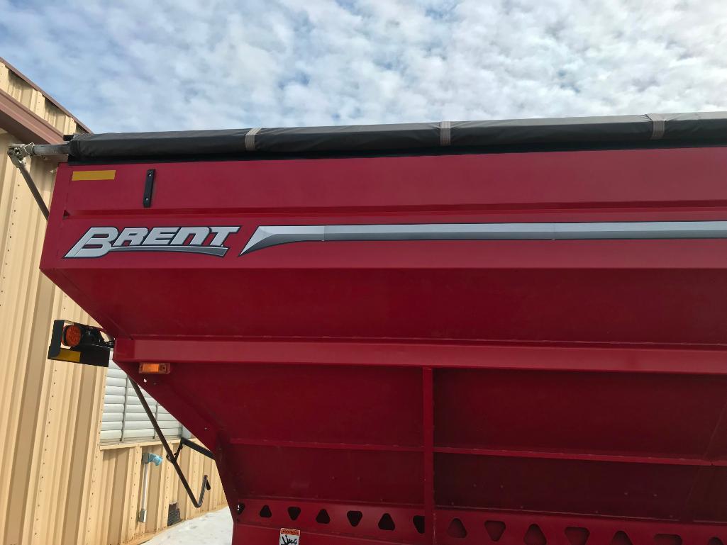 2013 Brent 1196 Avalanche grain cart; 1100 BU; 36in rubber tracks; PTO drive; hyd fold auger; scale;