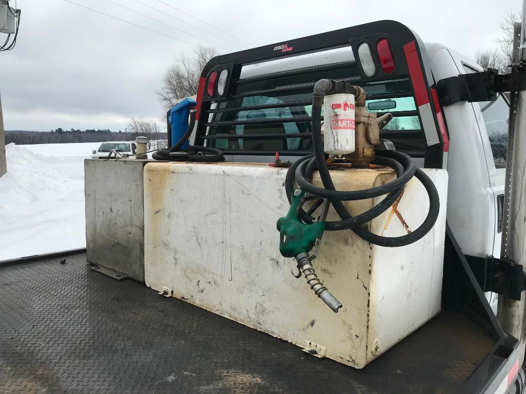 2003 Ford F-650 XLT flatbed truck; single axle; Cummins 5.9L diesel engine; manual trans; 12ft steel