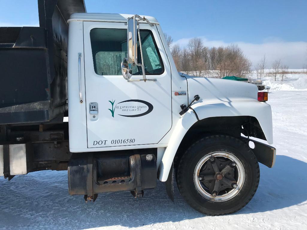 1981 International S1700 dump truck; single axle; IHC diesel engine; 5-speed trans; steel dump box;