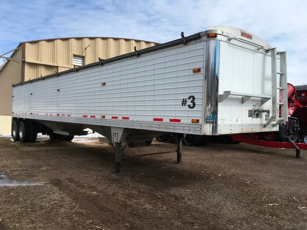 2012 Timpte Super Hopper 42ft grain trailer; air ride suspension; Shur-Lok tarp; 66in sides; 96in