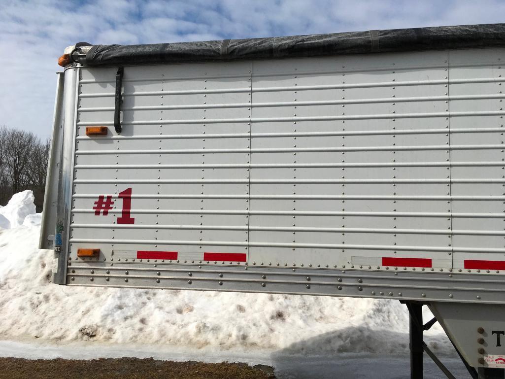 2007 Timpte Super Hopper 42ft grain trailer; air ride suspension; Shur-Lok tarp; 66in sides; 96in