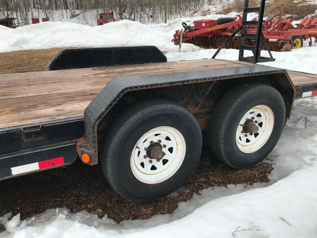 2010 PJ 7ftx20ft tandem axle flatbed trailer; 14,000 lb. capacity; ball hitch; 18ft deck; 2ft