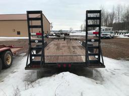 2010 PJ 7ftx20ft tandem axle flatbed trailer; 14,000 lb. capacity; ball hitch; 18ft deck; 2ft