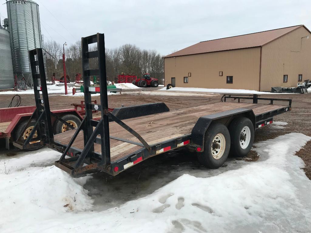 2010 PJ 7ftx20ft tandem axle flatbed trailer; 14,000 lb. capacity; ball hitch; 18ft deck; 2ft