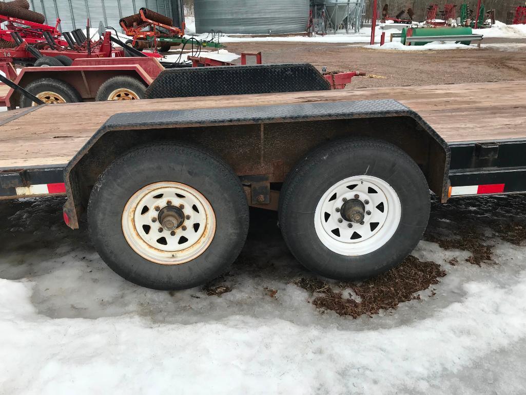 2010 PJ 7ftx20ft tandem axle flatbed trailer; 14,000 lb. capacity; ball hitch; 18ft deck; 2ft