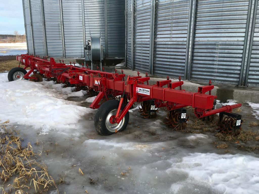 Lilliston 12-row 3pt mount rotary cultivator; 30in spacing; 4-spider units; hyd fold; gauge wheels.