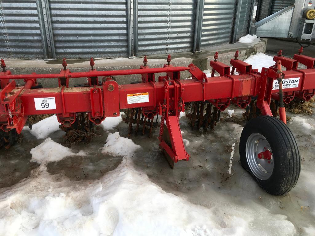 Lilliston 12-row 3pt mount rotary cultivator; 30in spacing; 4-spider units; hyd fold; gauge wheels.