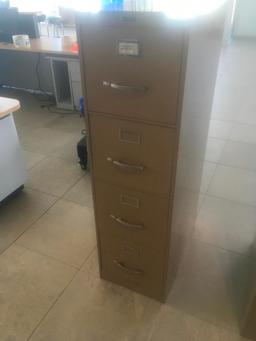 Anderson 4-drawer tan letter file cabinet.