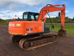 2011 Hitachi ZX 120-3 excavator; cab w/ AC; 20" pads; Isuzu engine; rear view camera; 34" pin on