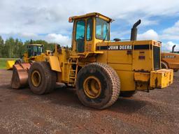 1997 John Deere 644G wheel loader; cab w/ heat; 23.5R x 25 radial tires; 3 yard ACS quick coupler