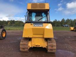 2016 John Deere 550K XLT crawler dozer; cab w/ AC; 6-way blade; hy stat trans; rear drawbar; 2,672