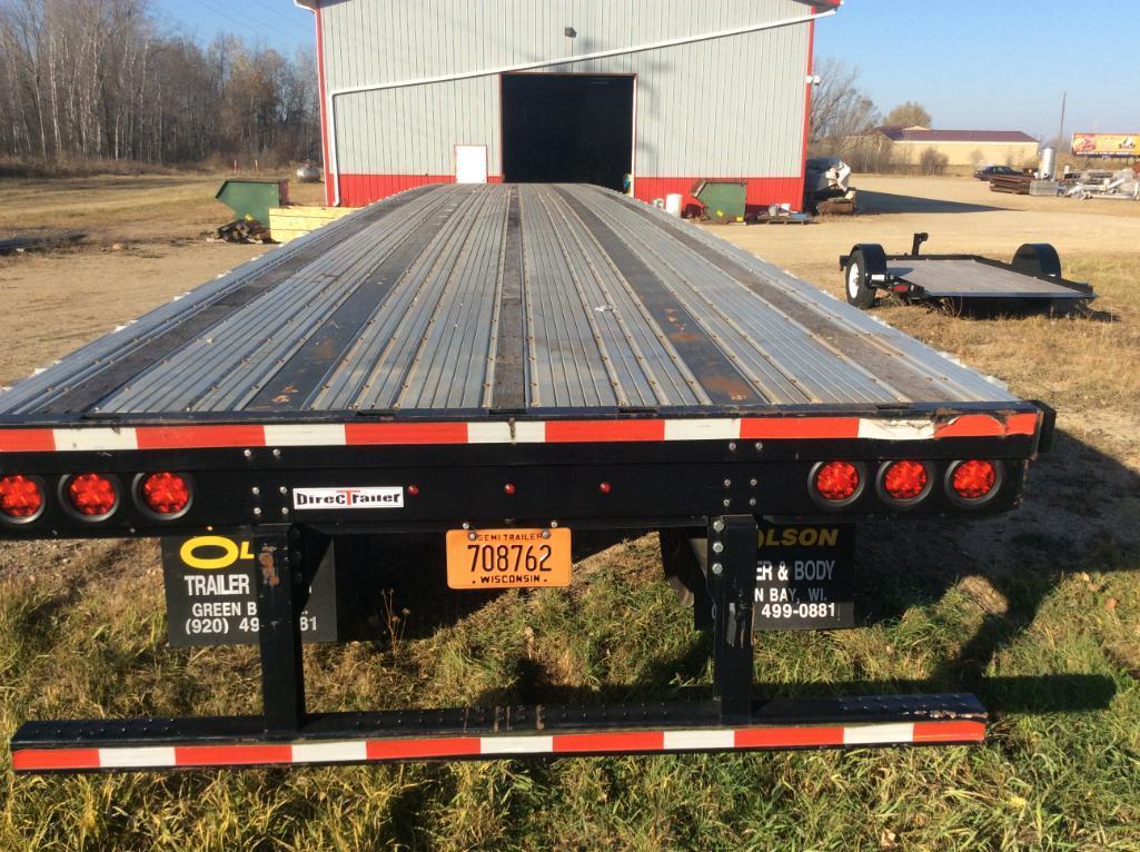 2016 Direct DT 53CFTRSA 53ft x 102in aluminum/steel combo flatbed trailer; sliding tandem axles;