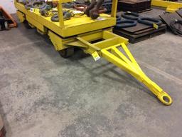38in x 8ft 20-ton 4-wheel steer machinery moving cart. (NO CONTENTS INCLUDED)