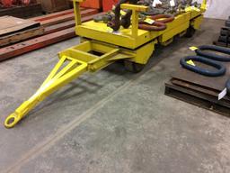 38in x 8ft 20-ton 4-wheel steer machinery moving cart. (NO CONTENTS INCLUDED)