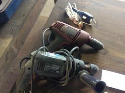 Black & Decker & Skil electric drills & Wen electric engraver.