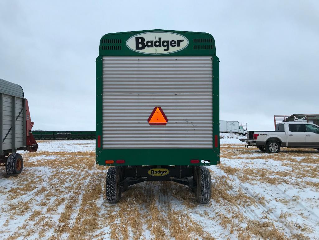 Badger BN 1200 16' chopper box on Miller TA running gear; LH unload; s/n 16-03480.