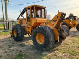 1991 John Deere 540E cable skidder; cab; 23.1 x 26 tires, 11,725 hours showing; s/n DW540EC534530.