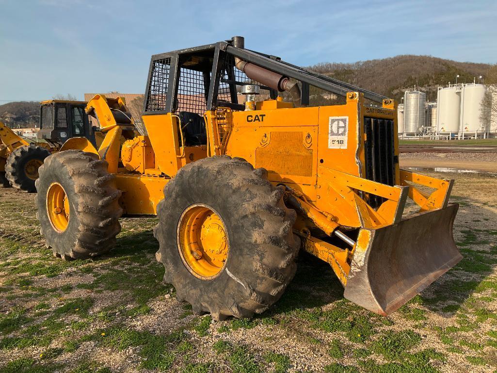 1978 Caterpillar 518 cable skidder; Gearmatic winch; 23.1 x 26 tires; 1,415 hours showing; s/n