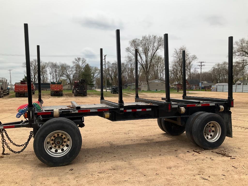 (TITLE) 2015 Shop Built 2-axle 18' log pup trailer; 11R 22.5 tires; aluminum wheels, air ride; steel