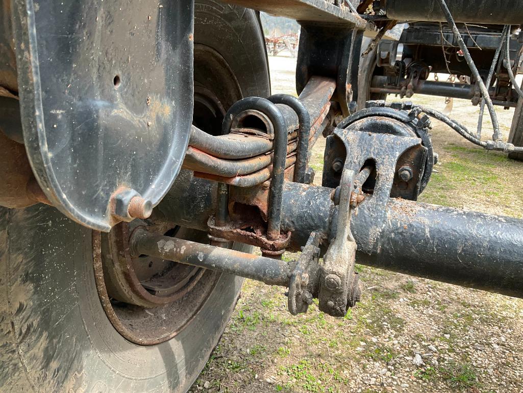 (TITLE) 1981 Cedar 2-axle 16' log pup trailer; 11R 22.5 tires, spring ride; steel stakes; s/n