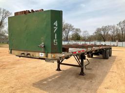 (TITLE) 1996 Benson 48' x 96" aluminum 10' spread axle flatbed trailer, air ride; bunks and