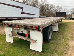 (TITLE) 1991 Reinke 48' x 96" aluminum tandem axle flatbed trailer; s/n IRPFA4828L1080159.