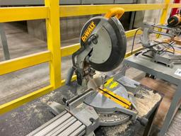 DeWalt mitre saw on table.