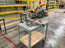 DeWalt DW708 mitre saw on table.