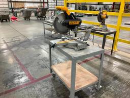 DeWalt DW708 mitre saw on table.