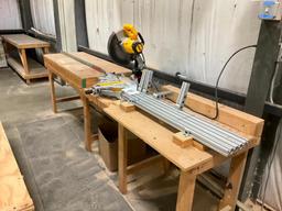 DeWalt DW 715 mitre saw on table.