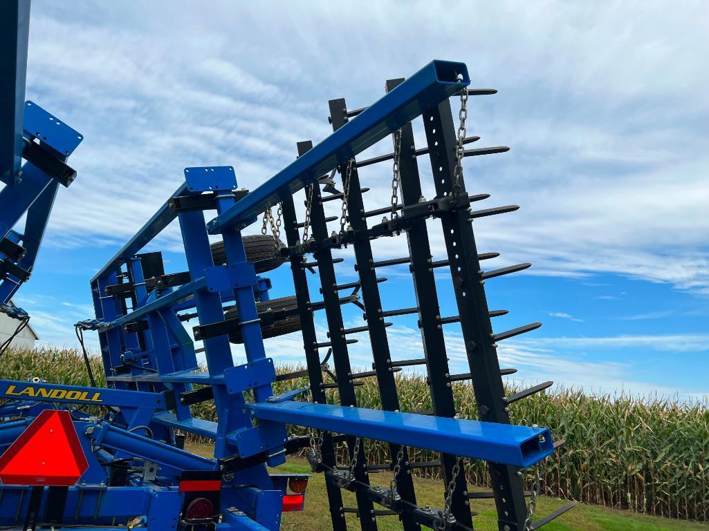 2014 Landoll 8530-22 22' soil finisher, rock flex disk gang, 5 bar spike harrow, walking tandem base