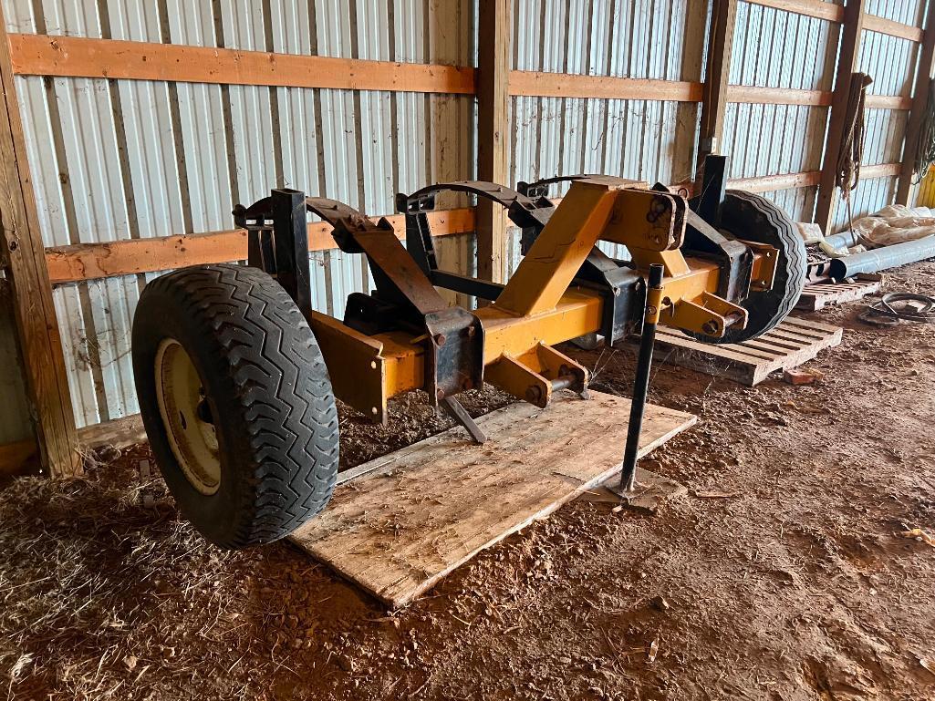 Landoll 1600 3pt mount 3-shank ripper, spring reset shanks, gauge wheels, SN: 16148.