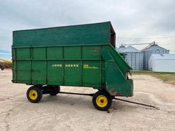 John Deere 125 Chuck Wagon 14' chopper box on John Deere 963 4-wheel wagon, 3-beater, 540 PTO, LH