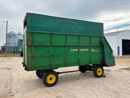 John Deere 125 Chuck Wagon 14' chopper box on John Deere 963 4-wheel wagon, 3-beater, 540 PTO, LH