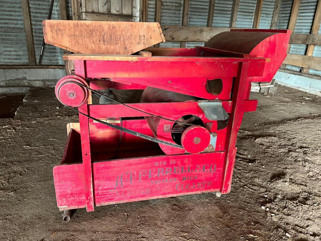 HT Ferrell & Co. Clipper 2B grain & seed cleaner fanning mill, electric motor, extra screens.