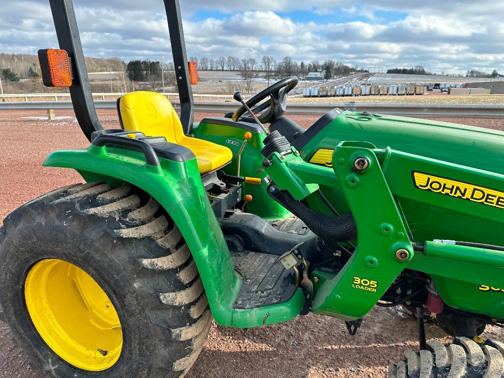 2010 John Deere 3038E compact tractor, open station, 4x4, John Deere 305 loader, hydro trans, R4