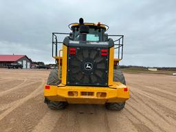 2017 John Deere 724K wheel loader, cab w/AC, 23.5x25 tires, 4-speed powershift trans, GP bucket, 3rd