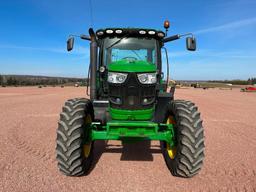 2013 John Deere 6150R tractor, CHA, MFD, IVT trans, 480/80R38 rear tires, bar axle, 3-hyds, 540/1000