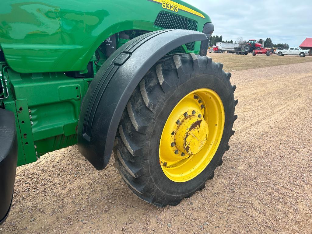 2004 John Deere 8320 tractor, CHA, MFD, 18.4x42 rear tires, powershift trans, 4-hyds, 1000 PTO,