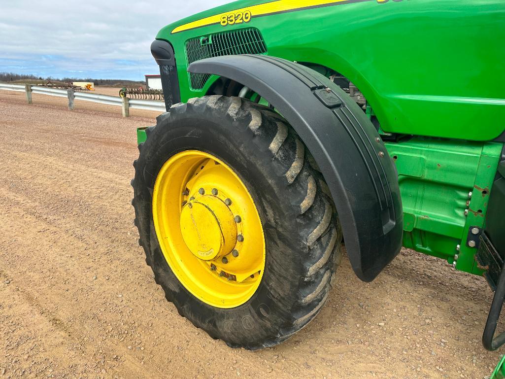 2004 John Deere 8320 tractor, CHA, MFD, 18.4x42 rear tires, powershift trans, 4-hyds, 1000 PTO,