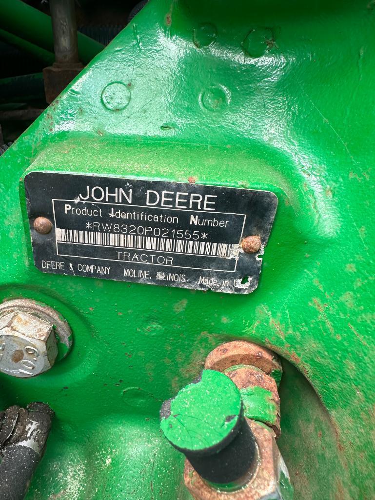 2004 John Deere 8320 tractor, CHA, MFD, 18.4x42 rear tires, powershift trans, 4-hyds, 1000 PTO,