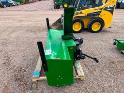 2021 John Deere Heavy Duty 60 60" front mount snowblower, PTO drive, hyd controlled spout, SN: